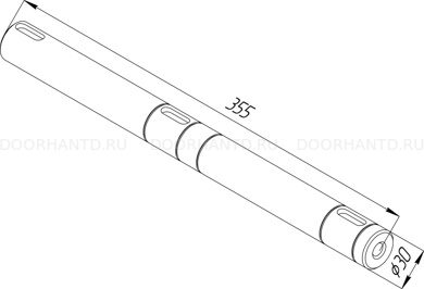 Вал стойки спиральных ворот L=355 мм