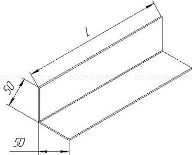 Горизонтальный угол 50х50х2 мм; L = 6000 мм